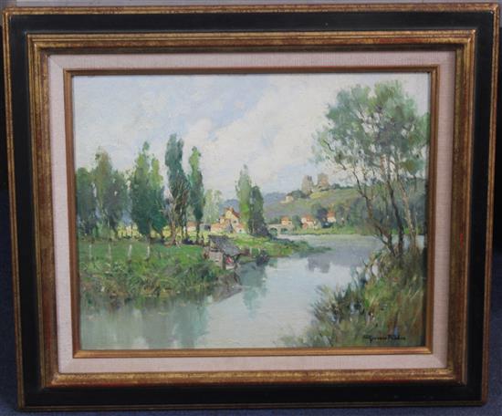§ Georges Charles Robin (French, 1903–2003) Confolens sur la Vienne, 12.5 x 15.5in.